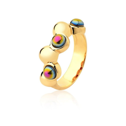 ALIANÇA BALL, CRISTAL METALIZADO MULTICOLORIDO