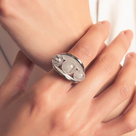 ANEL SUBLIME - ESMALTADO BRANCO E QUARTZO GRAFITADO (2)