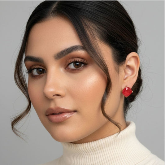 Brinco Quadrado Pink