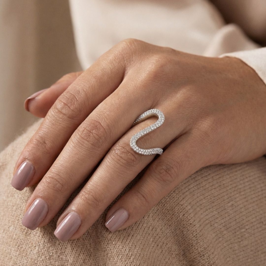 Anel Orgânico Cravejado