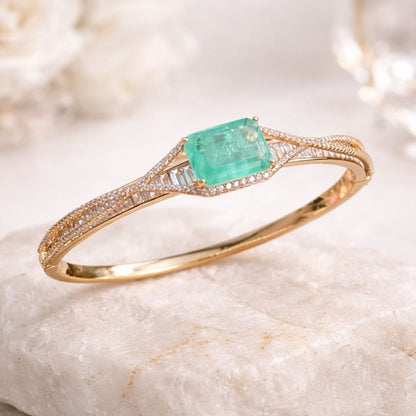 Bracelete Pedra Colombiana Cravejado em volta