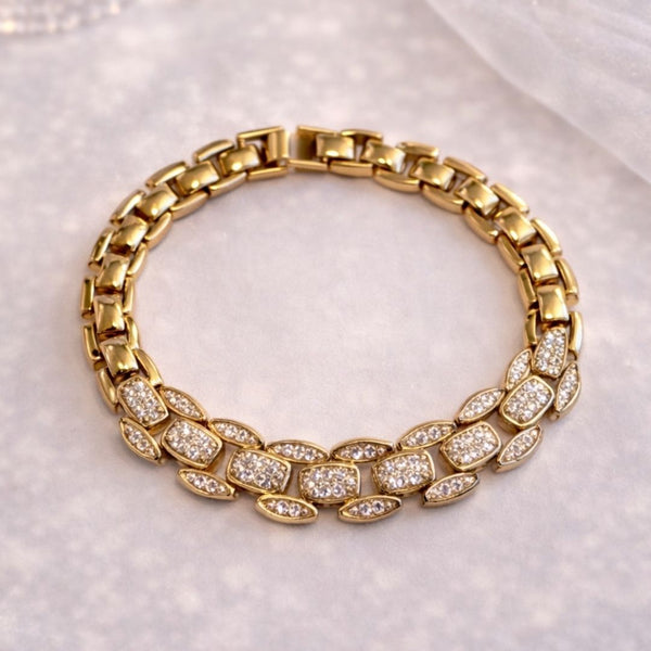 Pulseira Relógio Elos Cravejados
