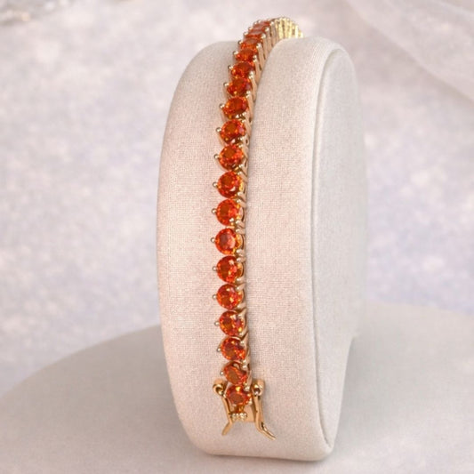 Pulseira Rivieira Coral banho ouro 18K