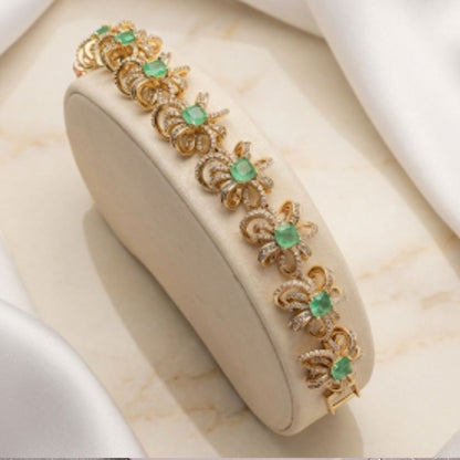 Pulseira Flor Miolo Colombiana Cravejado