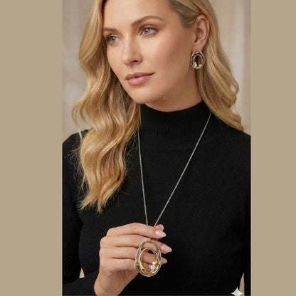 Conjunto brinco e Colar Orgânico Ro. e Ou.