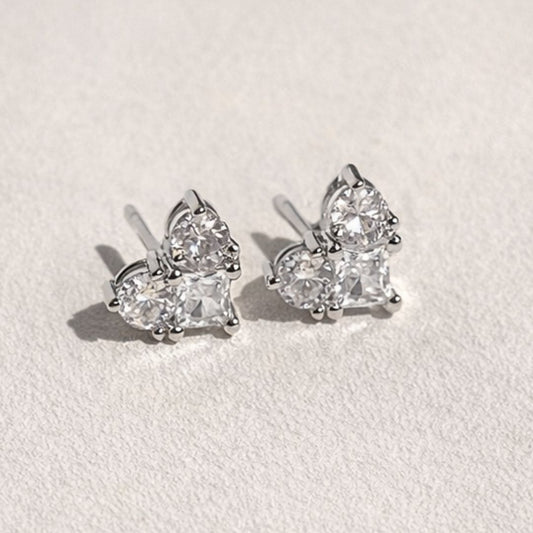 Brinco Coração Cristal Delicado