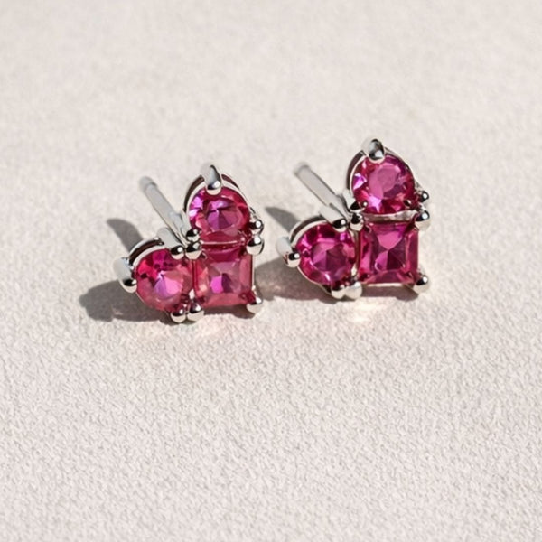 Brinco Coração Pink Delicado