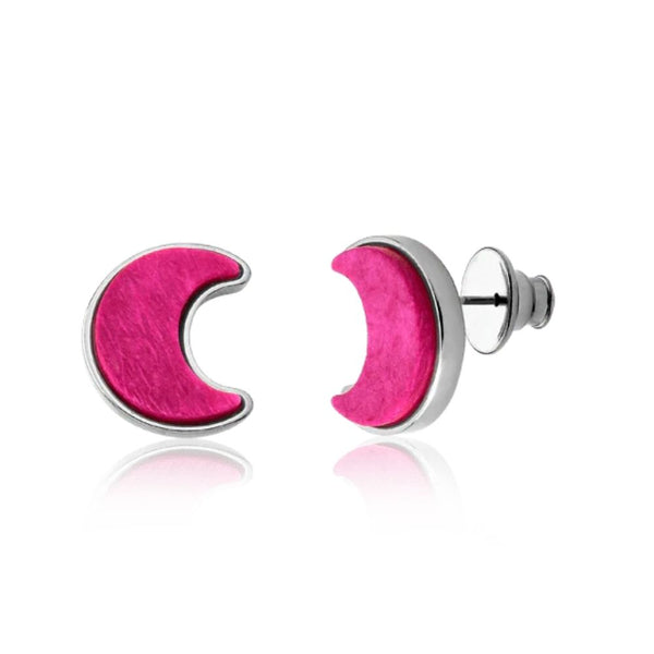 Brinco Lua - Feldspato Rosa Pink