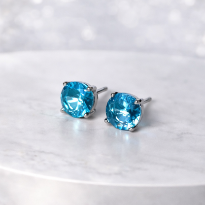 Trio Ponto de luz azul Tifany Ródio Branco