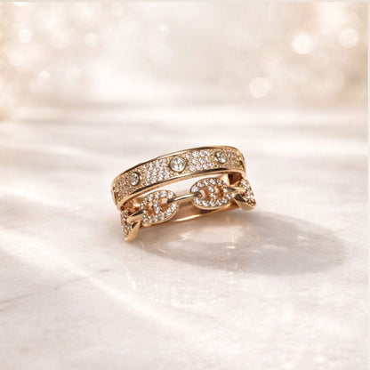 Anel ouro 18K duplo  ARO 16