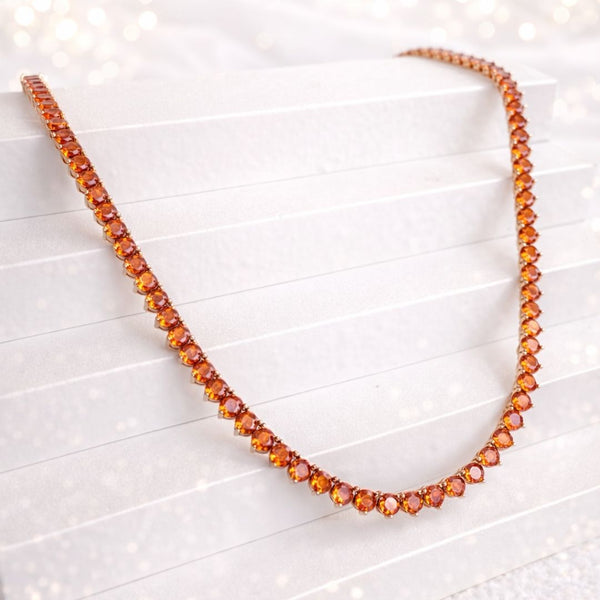 Colar Rivieira Coral 42cm Banhado Ouro 18K