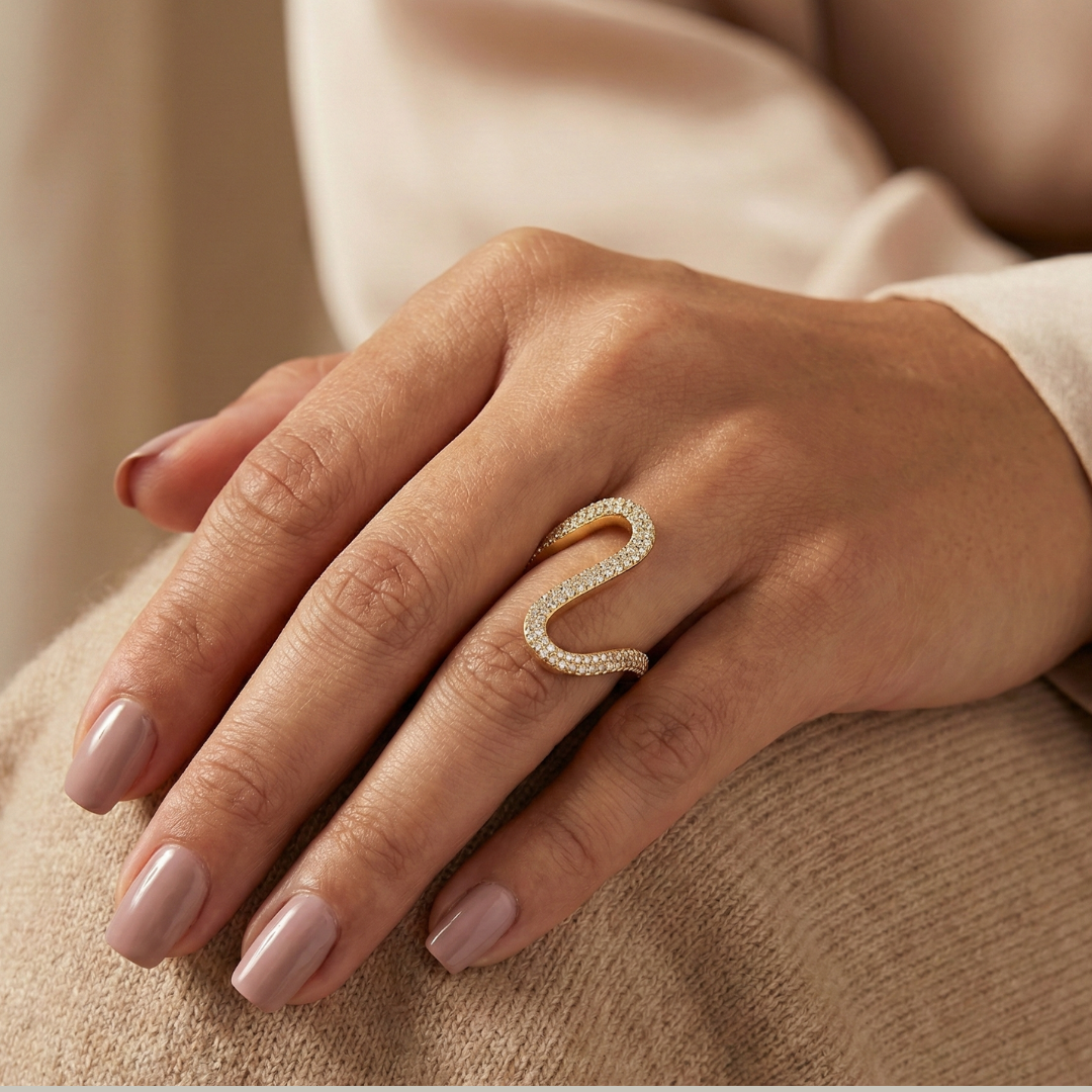 Anel Orgânico Cravejado