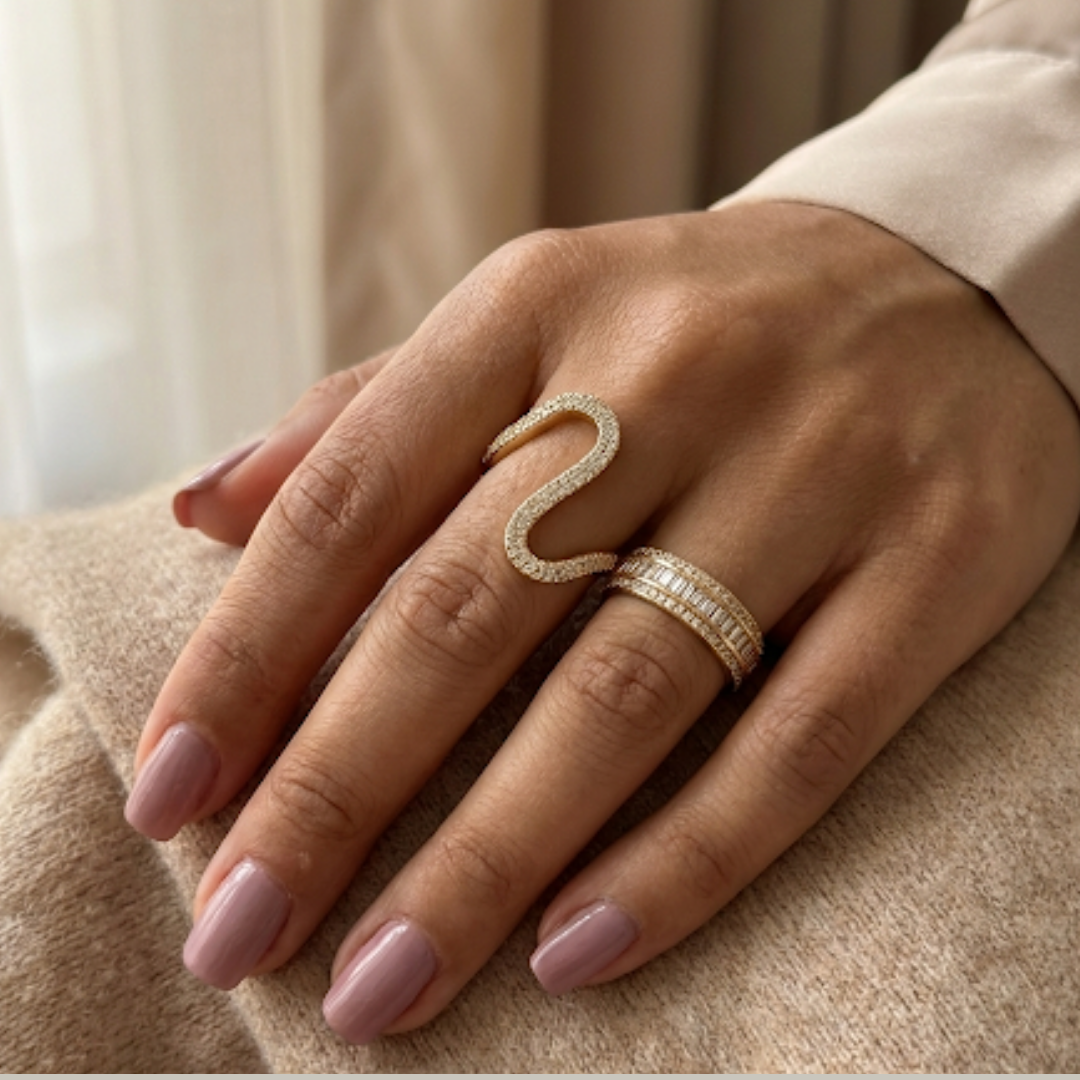 Anel Orgânico Cravejado