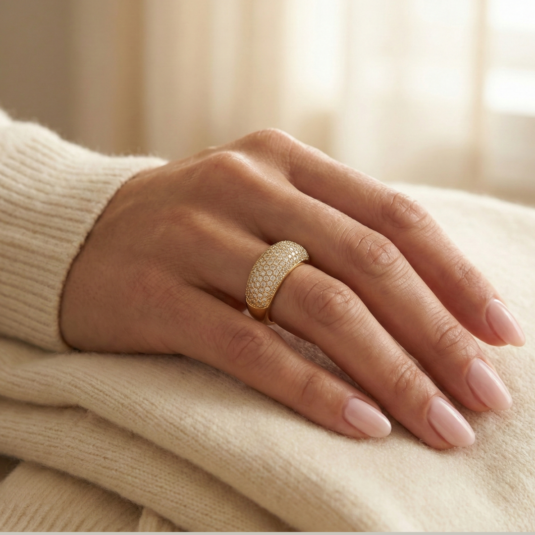 Anel Largo Cravejado