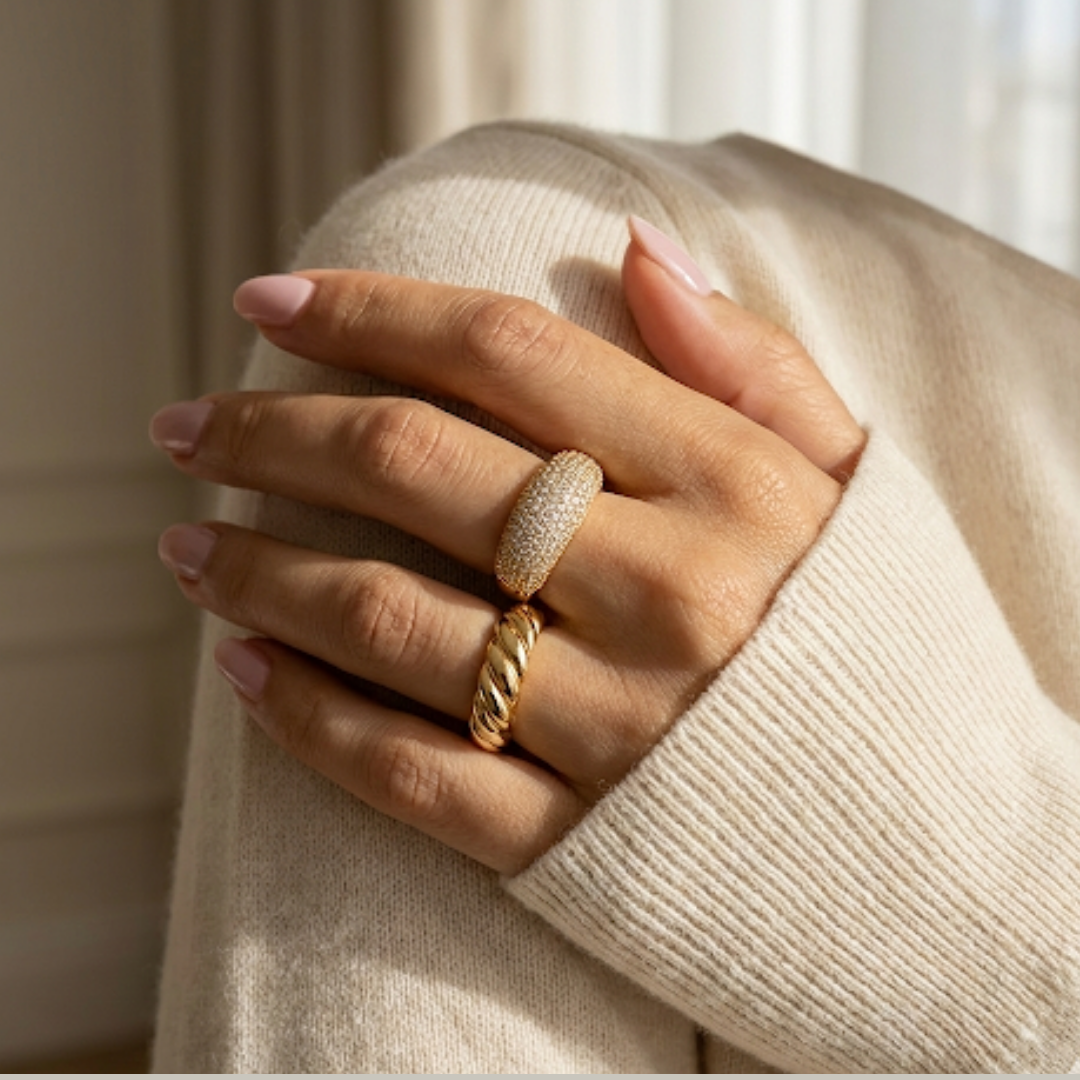 Anel Largo Cravejado