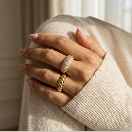 Anel Largo Cravejado