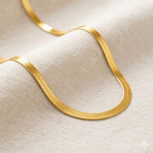 Colar Banhado Ouro 18K malha flat M