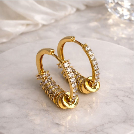 Brinco Argola Redondos baguetados