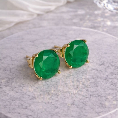 Brinco Verde Redondo 10mm