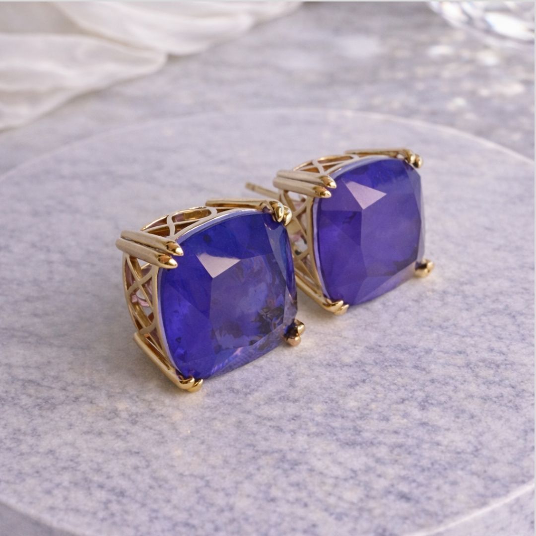 Brinco quadrado Roxo