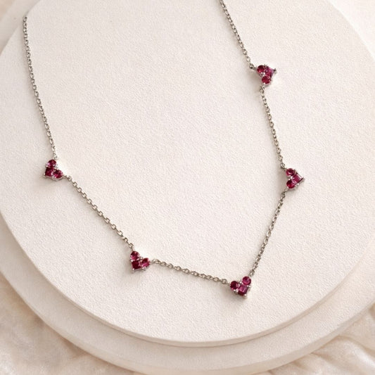 Colar Corações Pink Delicados