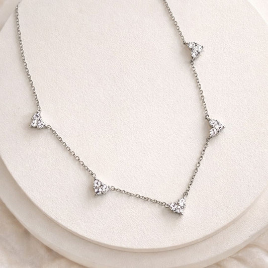 Colar Corações Cristal Delicados