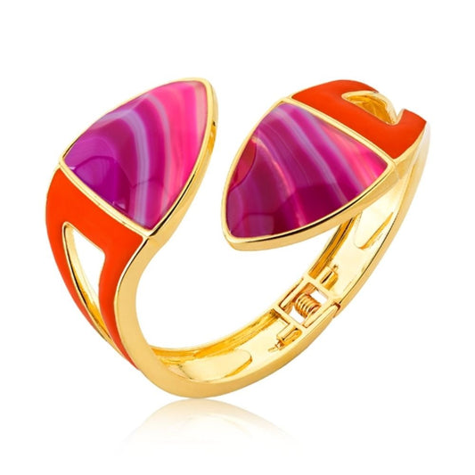 BRACELETE NANDI, AGATA ROSA PINK LISTRADA (2)