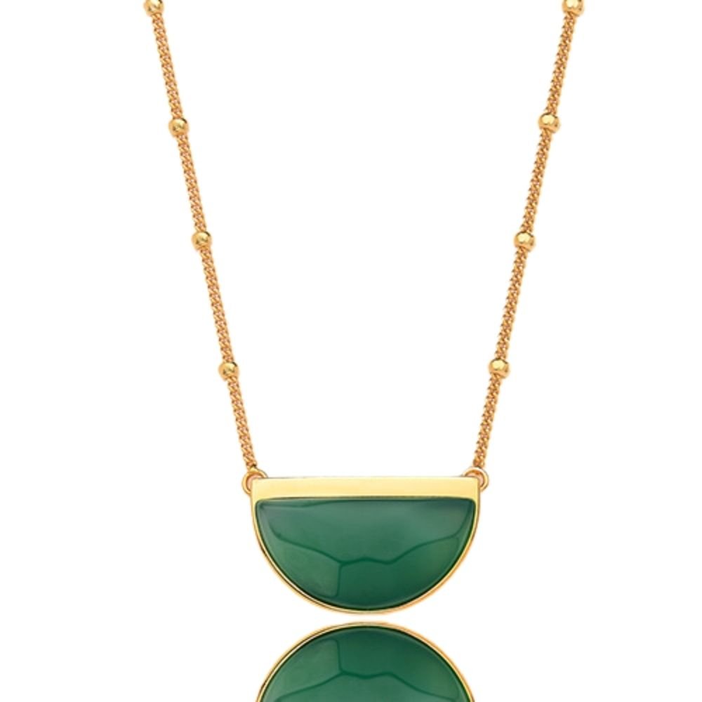 COLAR ESCUDO, ÁGATA VERDE