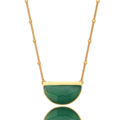 COLAR ESCUDO, ÁGATA VERDE