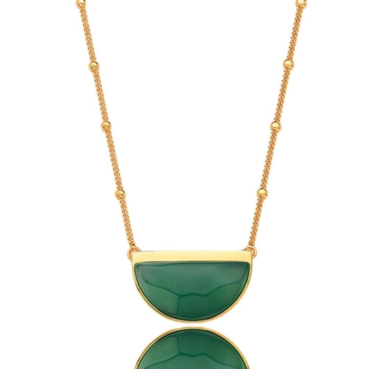 COLAR ESCUDO, ÁGATA VERDE