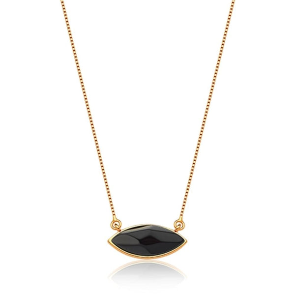 COLAR PÉTALA, OBSIDIANA NEGRA