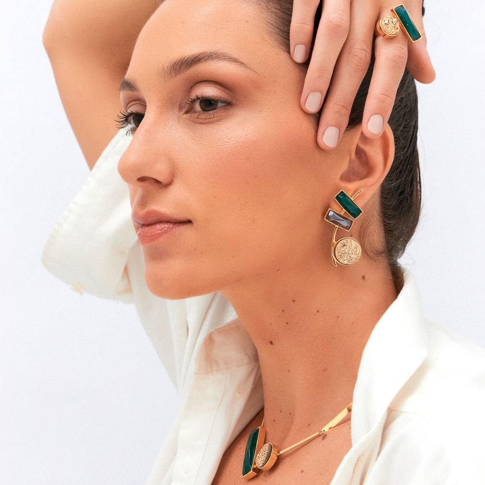 BRINCO CONVICTA, DRUZA OURO E ÁGATA VERDE