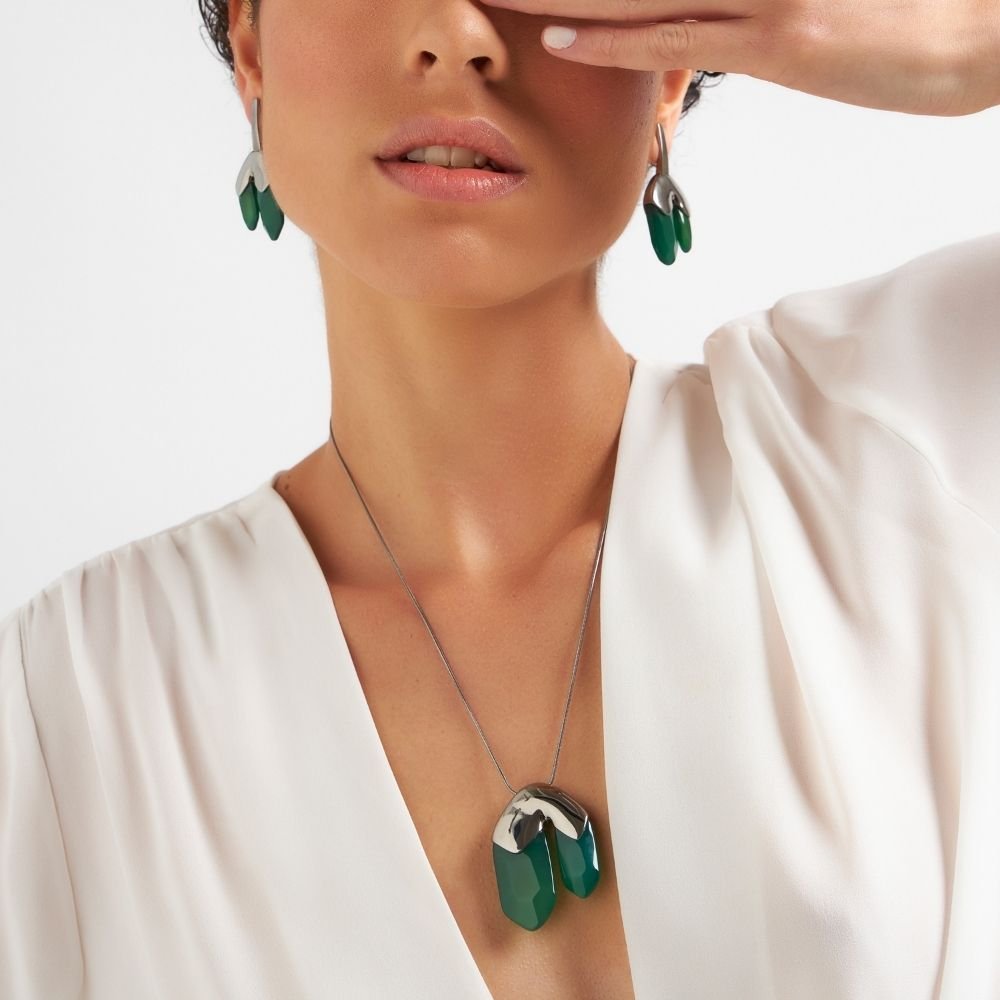 COLAR ELEMENTAIRE, ÁGATA VERDE