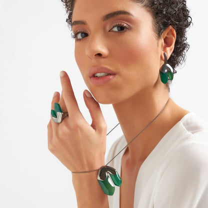 COLAR ELEMENTAIRE, ÁGATA VERDE