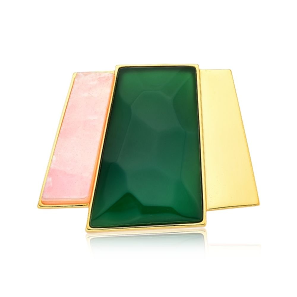 PINGENTE CASCATA - ÁGATA VERDE E QUARTZO ROSA (2)