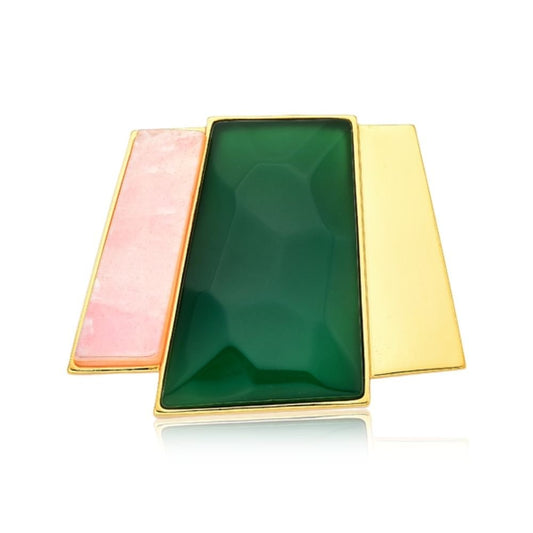 PINGENTE CASCATA - ÁGATA VERDE E QUARTZO ROSA (2)